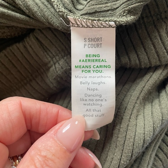 Bundle! Aerie Flare Ribbed Pants/Leggings, black/olive green, small short/petite - Picture 9 of 9